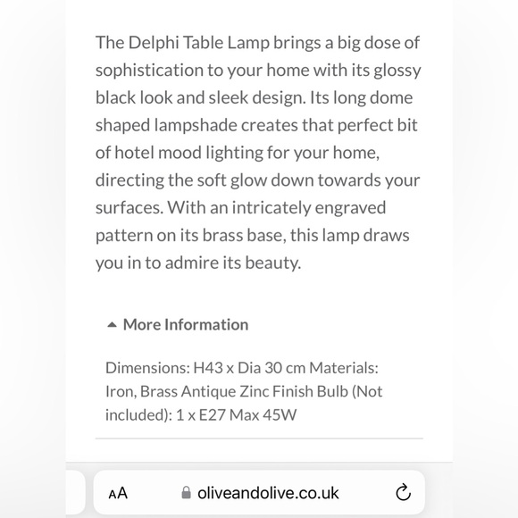 NWT Abigail Ahern Delphi Lamp - Picture 11 of 12